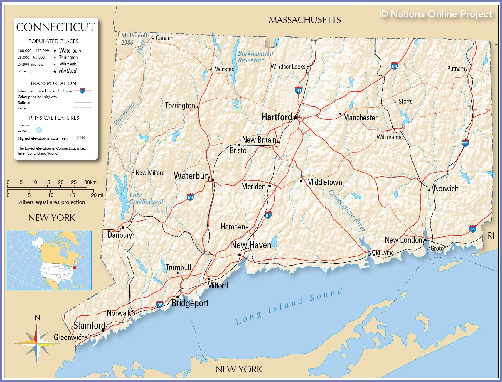 Map of Connecticut