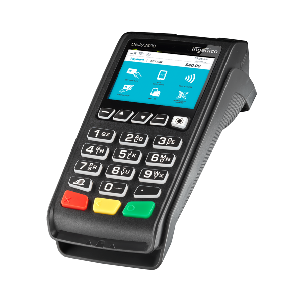 An Ingenico Desk 3500 desktop terminal. 